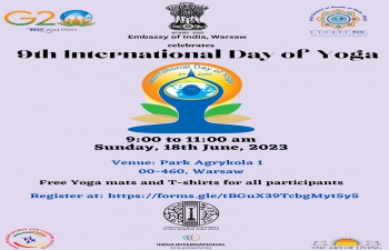 Celebration of the International Day of Yoga 2023 by the Embassy of India, Warsaw on 18 June 2023